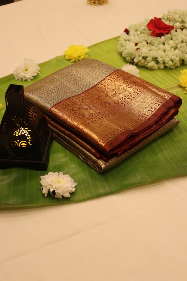 PNSK-01 Semi Kanchi Green Saree