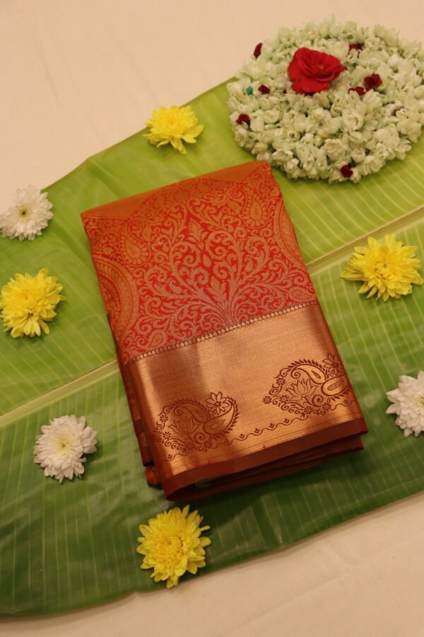 PNSK-03 Semi Kanchi Red Saree