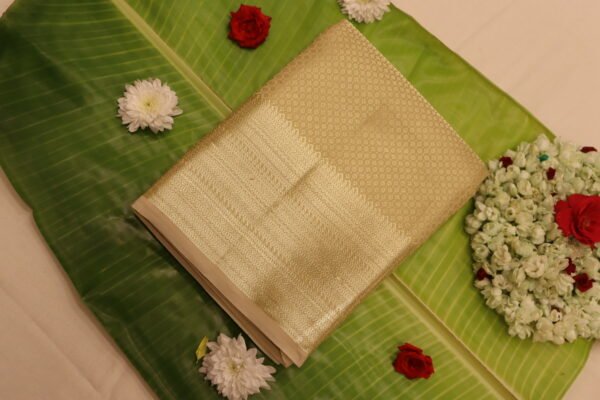 PNGS-01 Gold Cream Soft Silk Saree