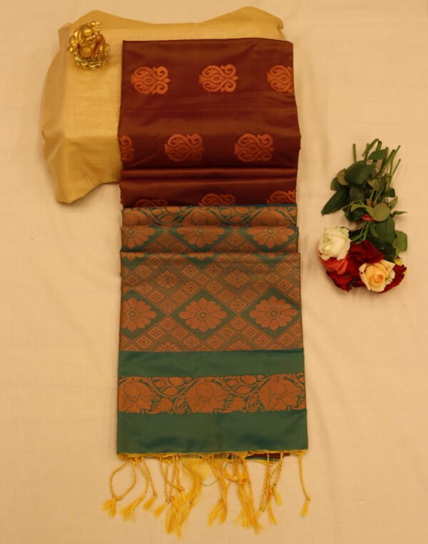 PNSS-02 Maroon Dual Shade Soft Silk Saree