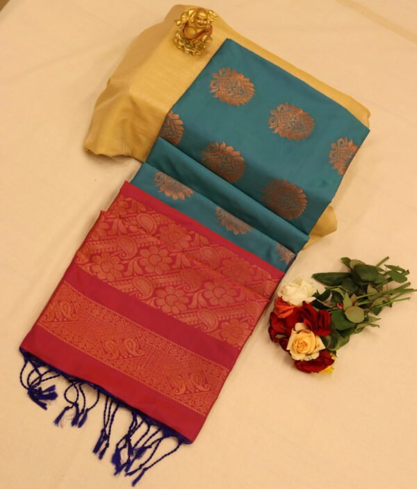 PNSS-03 Soft Silk Blue Saree