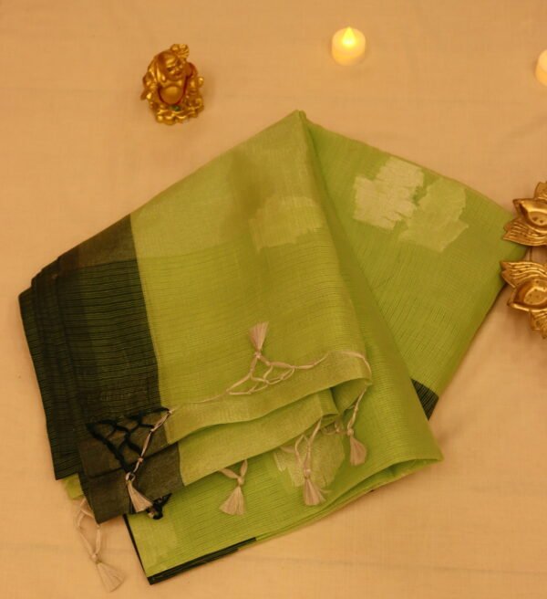 PNFC-02 Green Tissue Cotton Saree