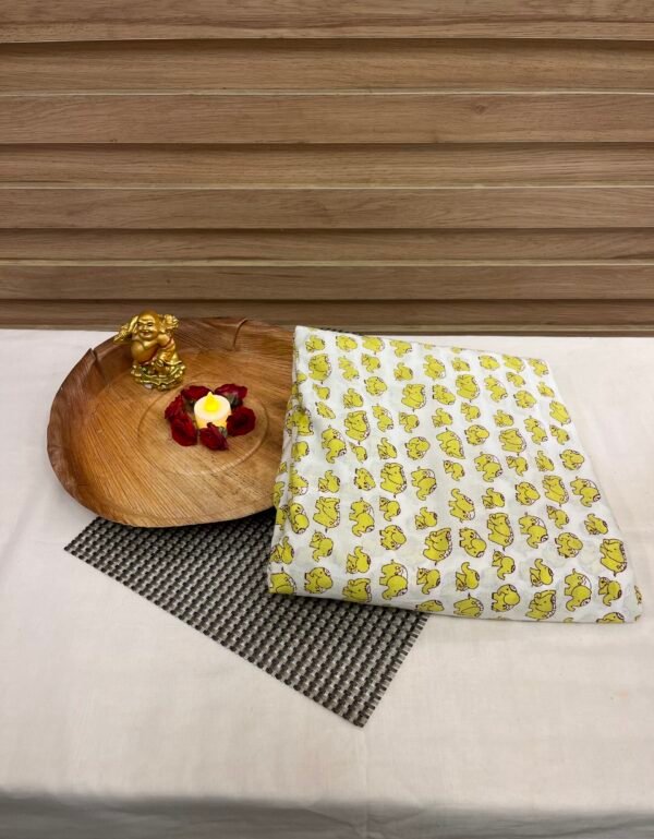 PNFAB-16 White & Yellow Fabric / 1mtr