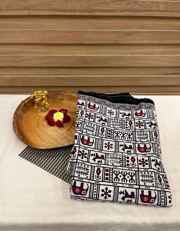 PNFAB-15 White,Black & Red Fabric / 1mtr