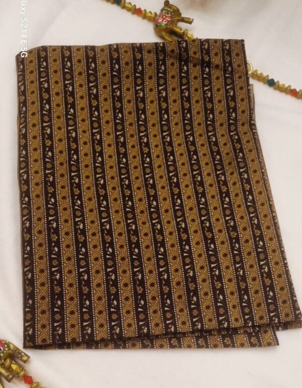 PNFAB-02 Brown & Mustard Strips Fabric / 1mtr