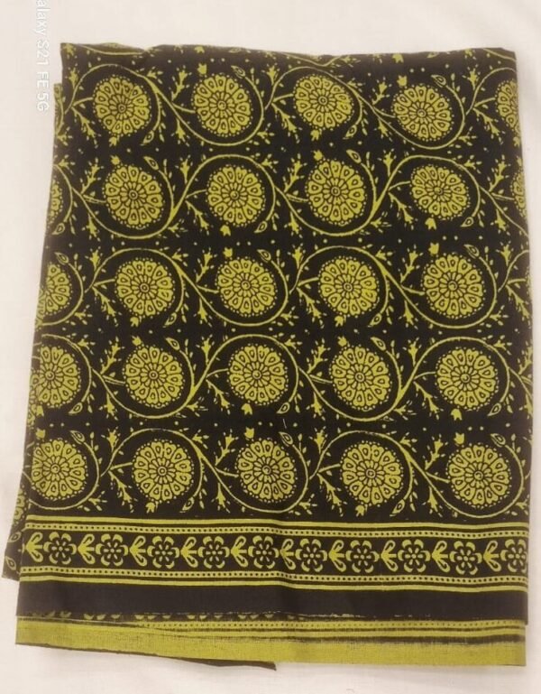 PNFAB-01 Blue with Green Flower Fabric / 1mtr