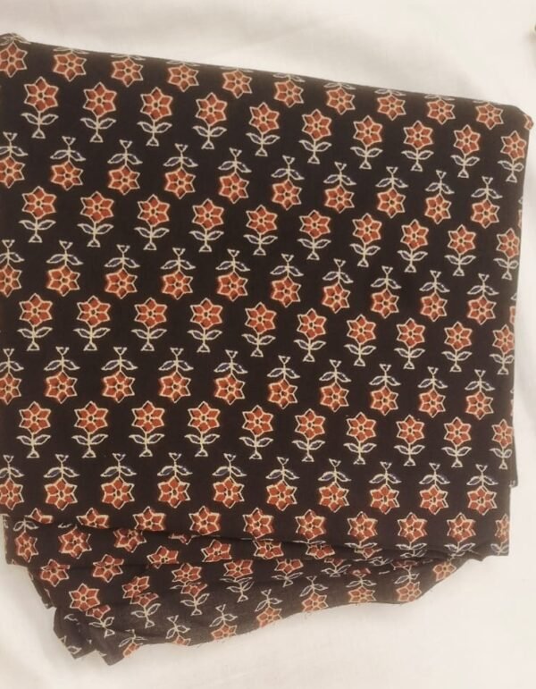 PNFAB-21 Black Red Flower Fabric / 1mtr