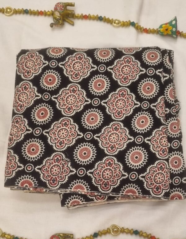 PNFAB-06 Black & Red Block Print / 1mtr