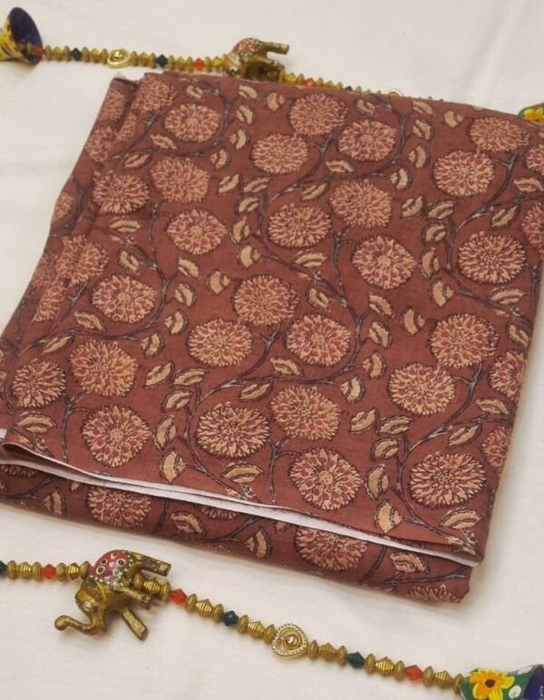 PNFAB-11 Onion Pink Kalamkari Fabric / 1mtr
