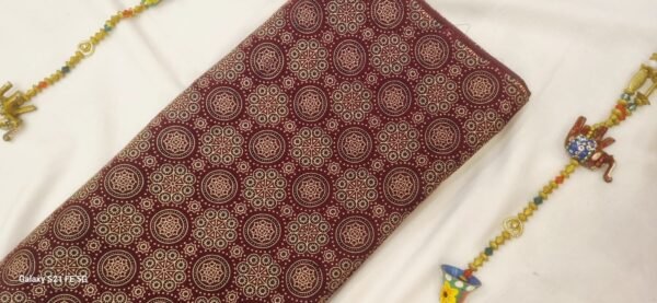 PNFAB-14 Maroon Block Print / 1mtr