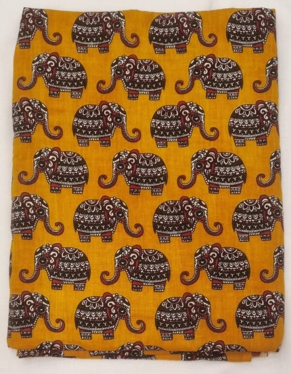 PNFAB-17 Yellow Elephant Fabric / 1mtr